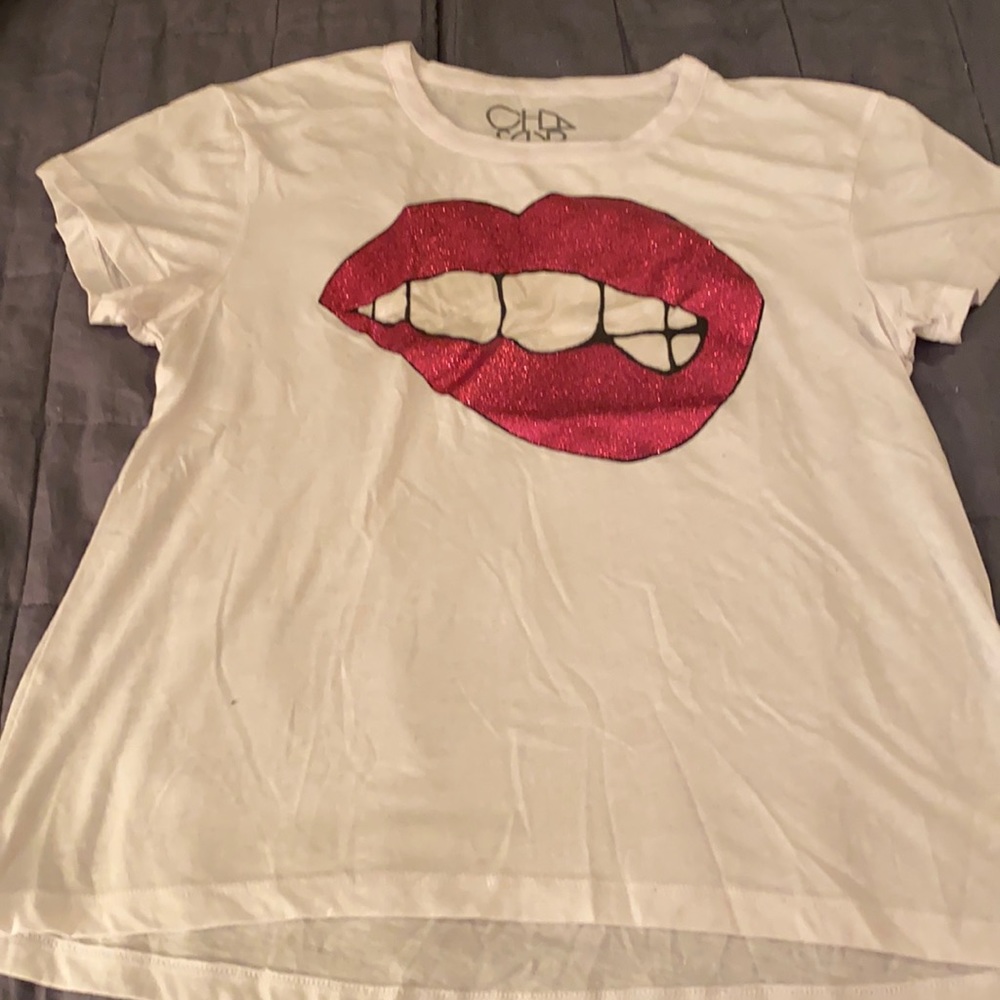 Chaser lips glittery tee shirt